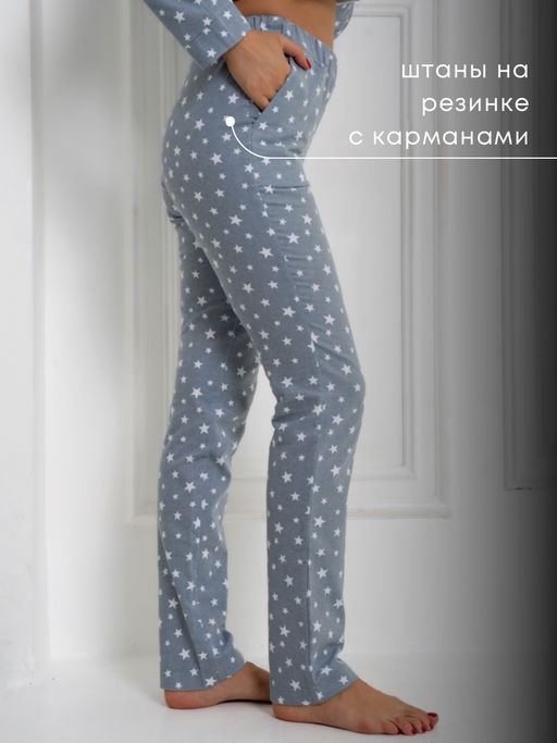 РАСПРОДАЖА Пижама(рубашка+брюки) фланель_О550/серый - Ihomelux фото 8