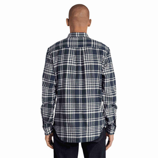 Мужская рубашка Timberland Shirt Heavy Flannel Check темно-синяя фото 3