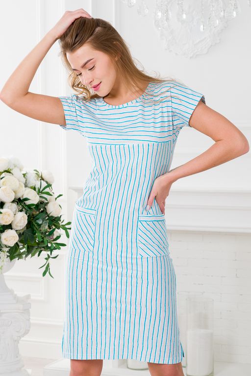 Туника женская из кулирки Альбертина бирюзовый - Амадэль фото 2