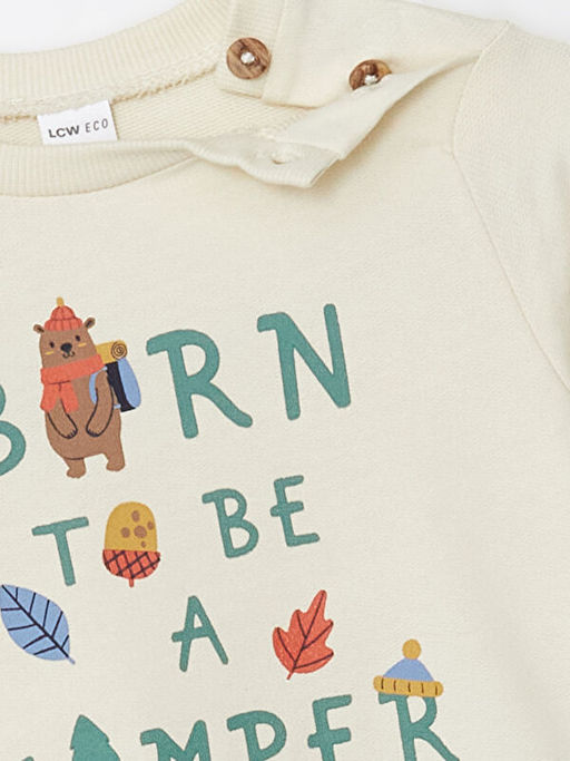 Bisiklet Uzun Kollu Bask?l? Erkek Bebek Sweatshirt ve E?ofman Alt 2li Tak?m - Waikiki фото 3