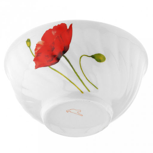 Салатник фарфоровый "Алый мак" 400мл, д13см, h6см, форма "Голубая роза" (Россия)