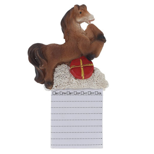 Магнит "Лошадка с блокнотом", L6 W1,5 H11 см, 2в.