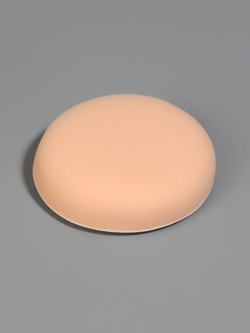 Спонж для макияжа, с держателем, d=5 см, в футляре, круглый, бежевый