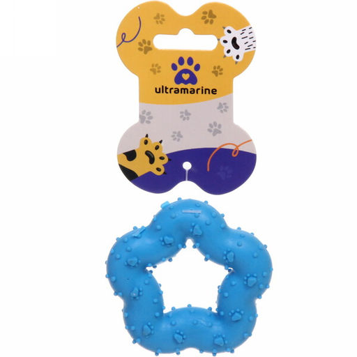 Цена за 6 шт. Игрушка для собаки "Bubble gum-Морская звезда" 7,5см цвет голубой Ultramarine