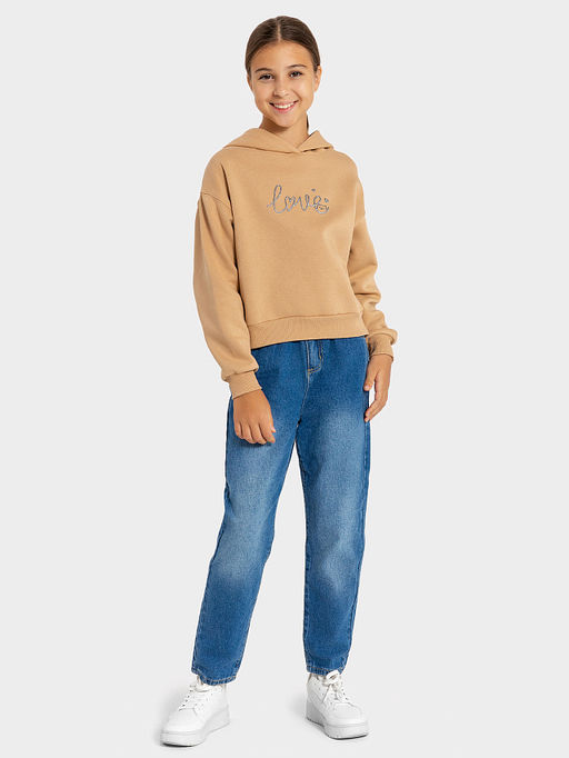 Худи для девочек в песочно-бежевом оттенке - Mark formelle фото 2