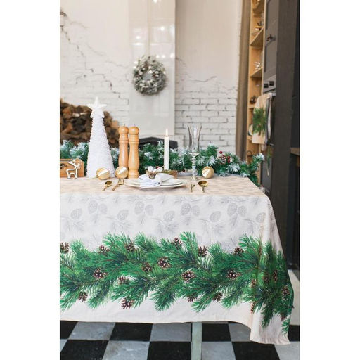 Скатерть новогодняя "Этель" Еловые ветви 220х148+/- 3см, 100% хл, саржа 190 гр/м2