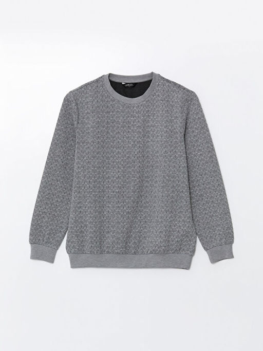 Bisiklet Yaka Uzun Kollu Erkek Sweatshirt