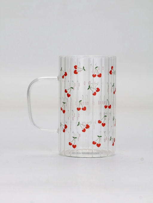 Кружка стеклянная «Вишенки», 350 мл
