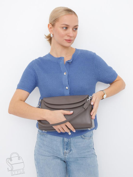 Сумка женская кожаная 0036VG gray  Vitelli Grassi