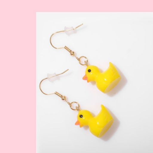 Серьги детские Выбражулька «Утята», жёлтые в золоте