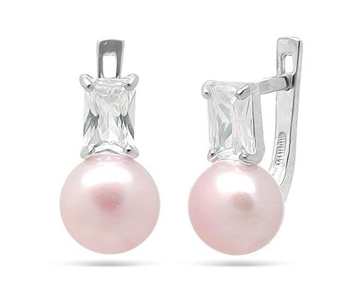 Серьги из серебра жемчуг, См107р