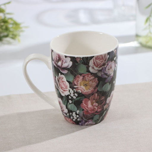 Кружка фарфоровая Доляна Душистые розы, 350 мл  фото 2
