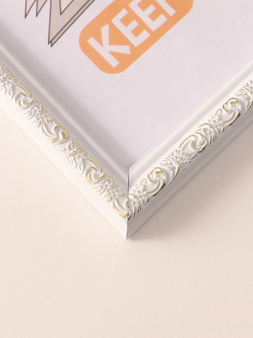 Фоторамка пластик "Винтаж" 21х30 см, белый с золотом (пластик)