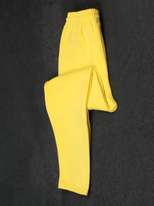 M045 YELLOW Брюки спортивные женские на флисе (100% хлопок) 7986 - Фабричный китай фото 8
