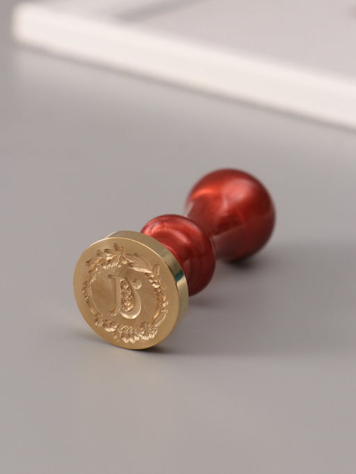 Печать для сургуча с пластиковой ручкой «Венок с буквой U», 2.5×2.5×6.3 см