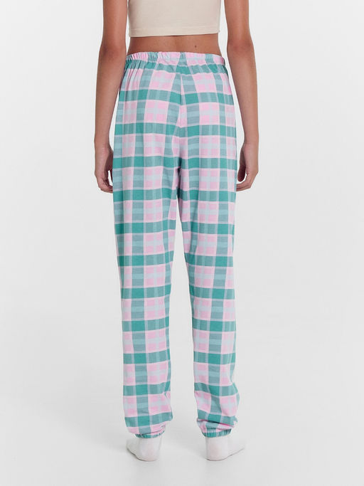 Комплект для девочек (джемпер, брюки) в бирюзовую клетку - Mark formelle фото 5