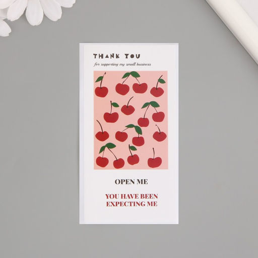 Наклейка бумага благодарность Вишня набор 50 шт 10х5 см - Simaland фото 2