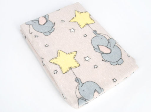 Одеяло байковое жаккардовое в/уп 100*140 цв бежевый (слон)