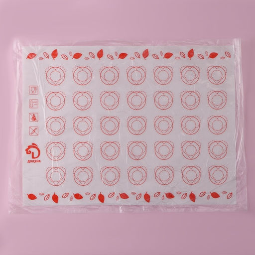 Коврик для выпечки армированный Доляна «Макарун», силикон, 40×30 см