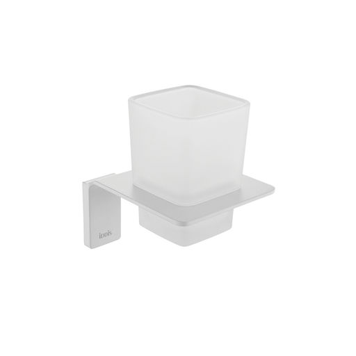 SLIWTG1i45, Подстаканник одинарный, матовое стекло, сплав металлов, Slide, белый матовый, ID