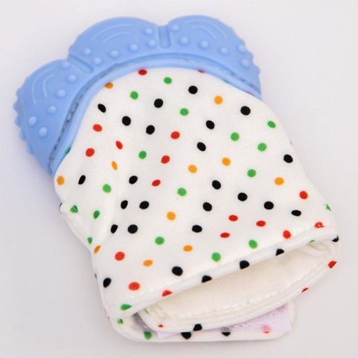 Прорезыватель рукавичка Малыш, на липучке, цвет синий, Крошка Я  фото 5