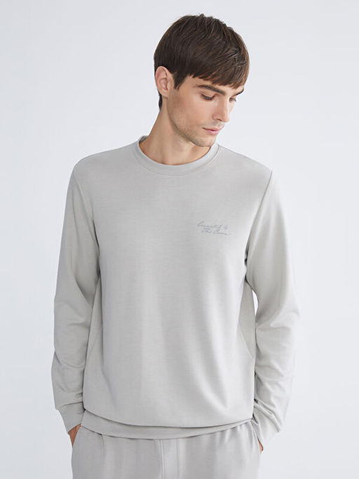 Bisiklet Yaka Erkek Sweatshirt