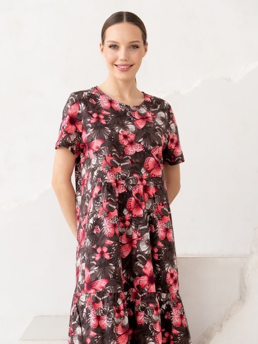 Платье жен.арт.416/1-2,коричнево-розовое