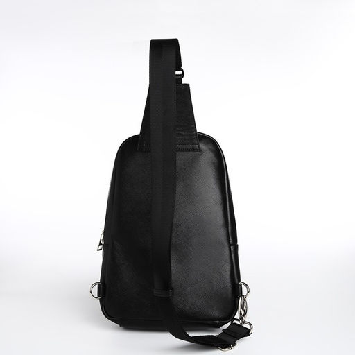 Сумка - слинг TEXTURA, натуральная кожа, цвет чёрный  фото 5