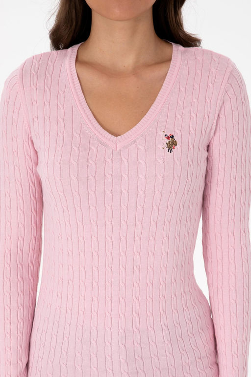 Kad_n A__k Pembe V Yaka Basic Kazak - U.s. polo assn фото 6