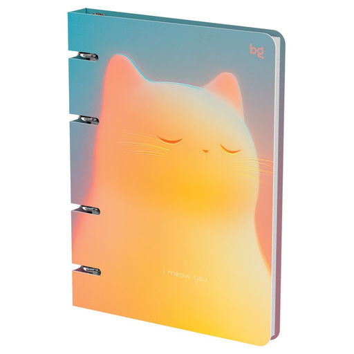 Тетрадь 120л. на кольцах "Meow", сменный блок (ТК5к120_лс 57855, "BG") soft-touch ламинация