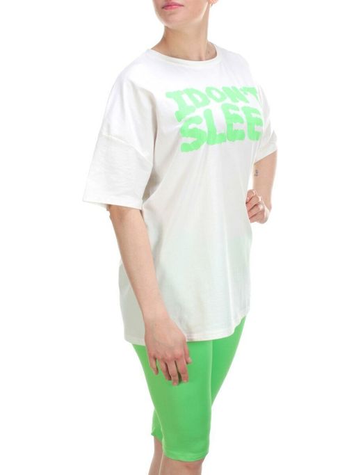 KD-862 WHITE/GREEN Костюм-двойка женский 7986 TREND