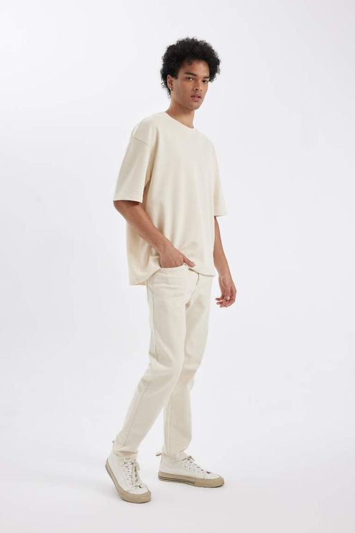 Узкие зауженные джинсовые брюки с нормальной талией и зауженной посадкой - Defacto фото 3