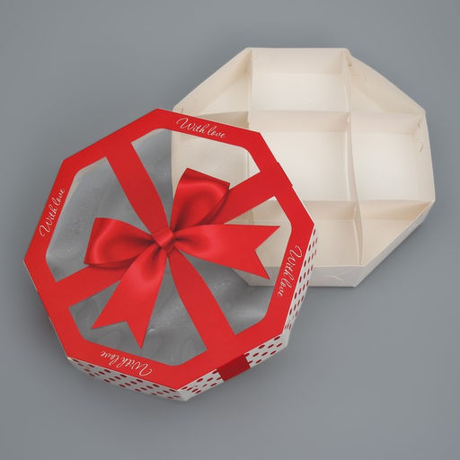 Цена за 5 шт. Коробка кондитерская складная, упаковка «Бантик», 27 х 27 х 5 см