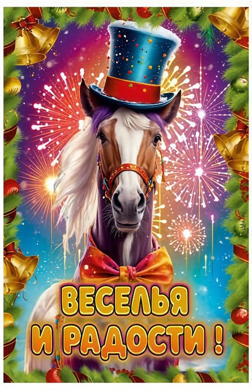 Цена за 2 шт. Магнит 6,5*9,6см "Лошадка. Веселья и радости!"