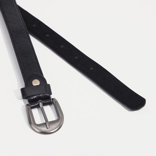 Ремень детский, ширина 2,2 см, винт, пряжка металл, цвет чёрный - Simaland фото 2