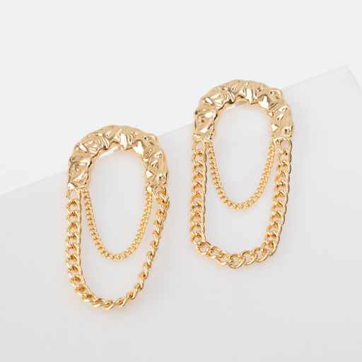 Серьги металл Стиль цепь, булавка, цвет золото