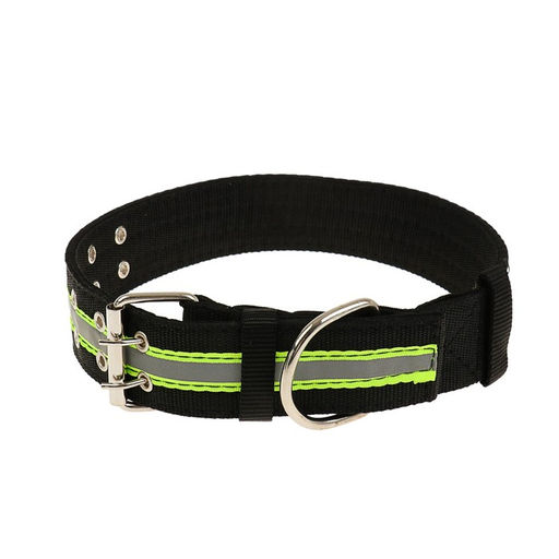 Ошейник четырехслойный светоотражающий с вертлюгом, 71 х 5 см, ОШ 55-65 см, чёрный - Пижон фото 2
