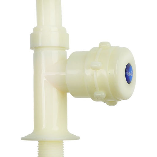 Кран на одну воду ZEIN Z2018, круглая ручка, пластик, высокий R-образный излив, цвет «рис»