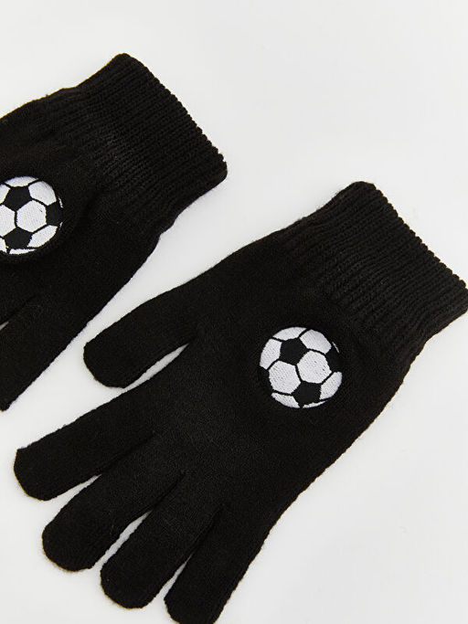 Futbol Topu Nak??l? Erkek ?ocuk Triko Eldiven