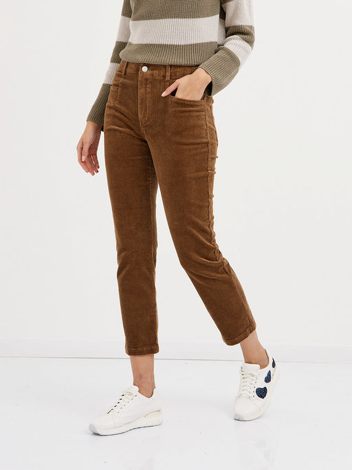 брюки женские укороченные из микровельвета - Glenfield фото 5