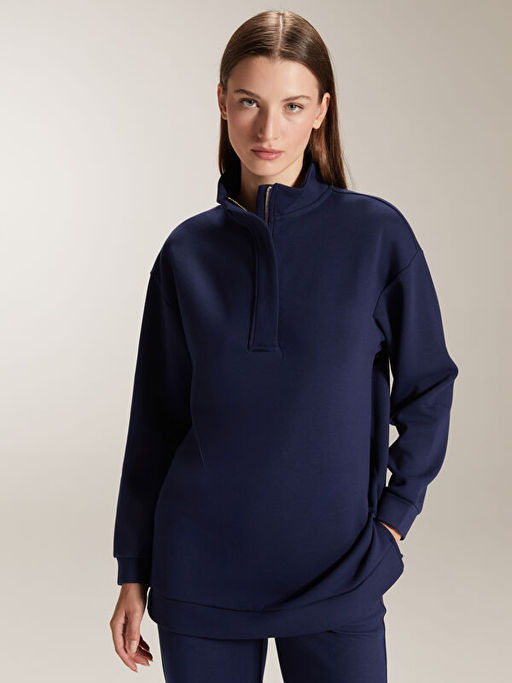 Dik Yaka Kad?n Sweatshirt Tunik