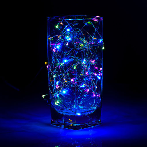 Электрогирлянда светодиодная Роса, 10 м, 100 ламп, цветная