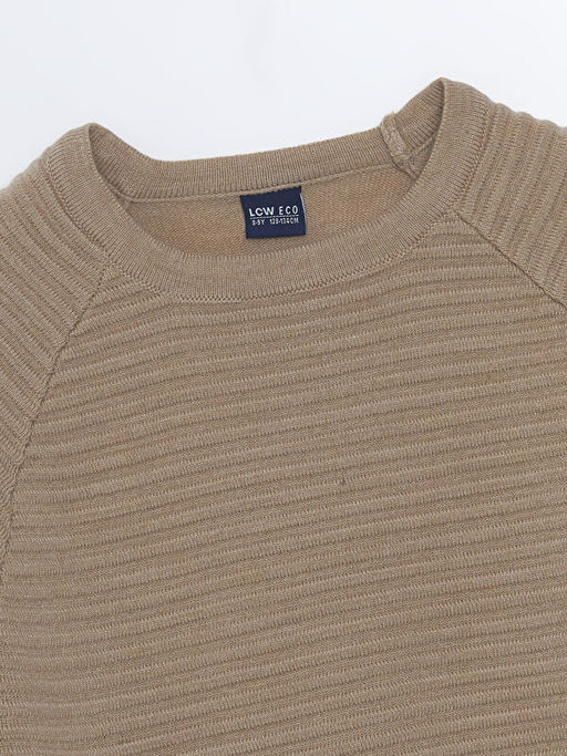 Bisiklet Yaka Dokulu Erkek ?ocuk Triko Kazak - Waikiki фото 2