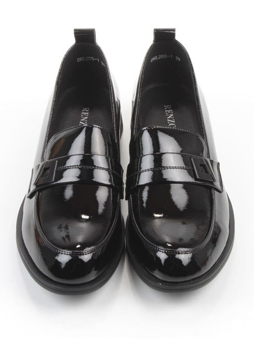 03-DHL255-1 BLACK Лоферы женские (натуральная кожа)