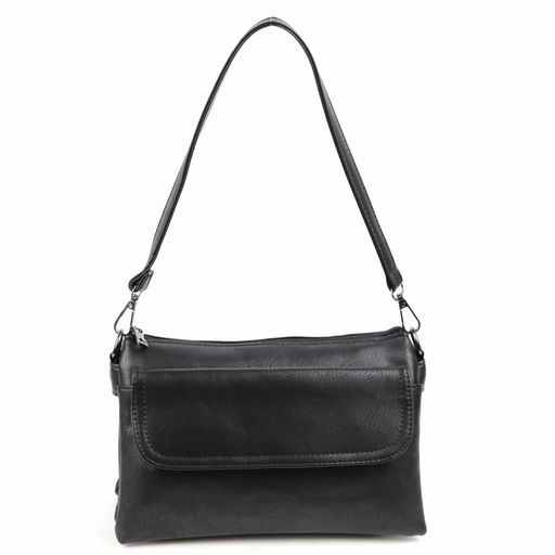 Женская сумка через плечо из эко кожи с пятью отделениями 23/30 Черный - Cidirro фото 2