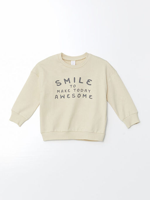 Bask?l? Uzun Kollu Erkek Bebek Sweatshirt 2li