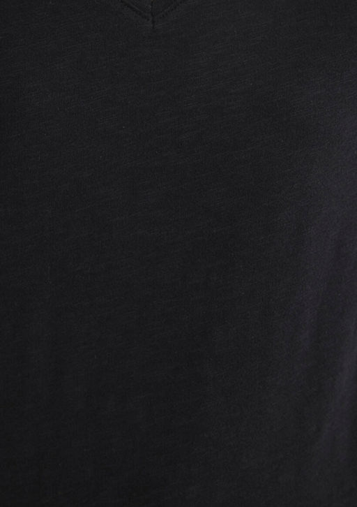 V Yaka Flaml? Siyah Basic Tisort - Mavi фото 6