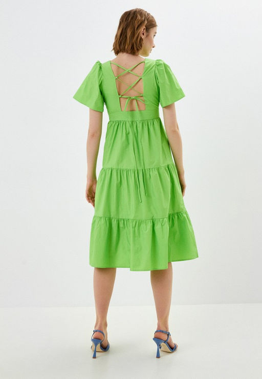 Зеленое хлопковое платье - Incity фото 10