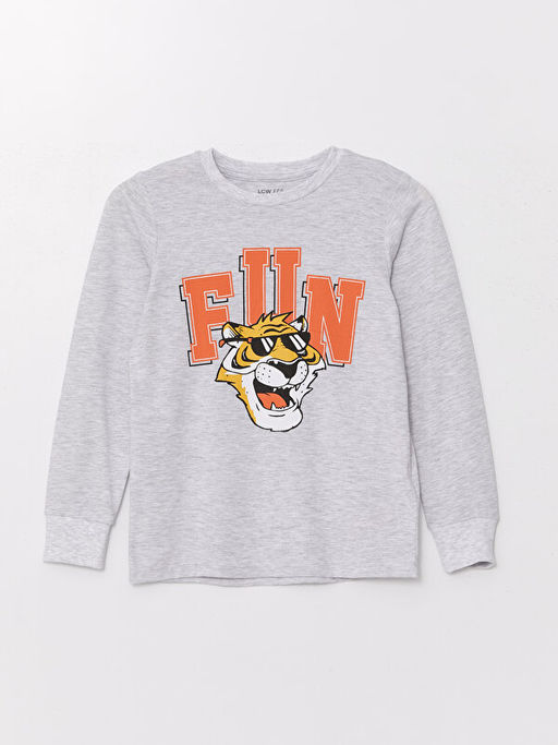 Bisiklet Yaka Bask?l? Uzun Kollu Erkek ?ocuk Pijama Tak?m? - Waikiki фото 2