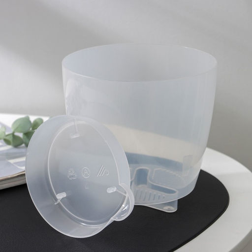 Цена за 2 шт. Горшок для цветов с поддоном «Альтернатива. Адель», 1.5 л, пластиковый, прозрачный